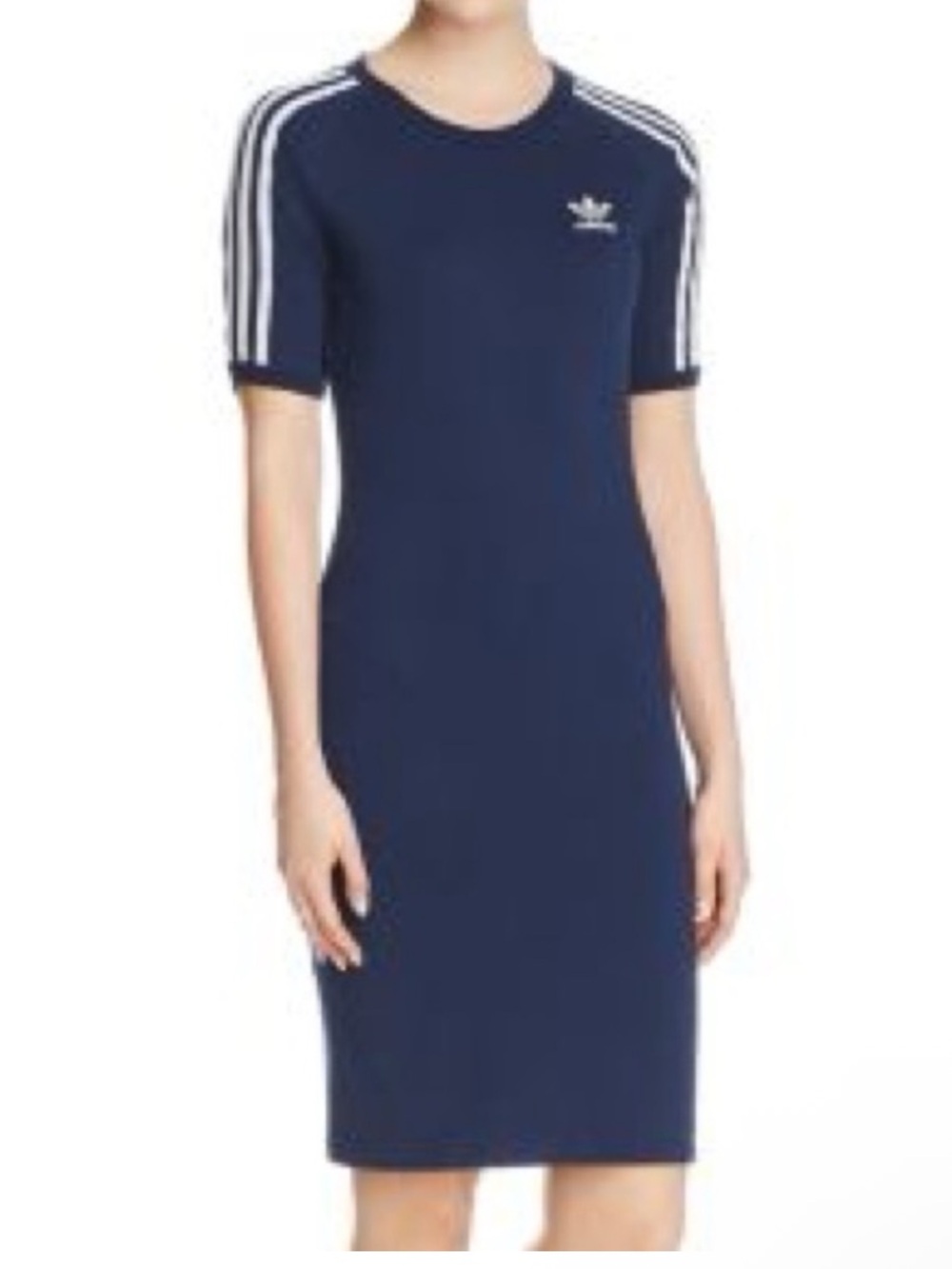 Adidas Women's Navy 3-Stripe Knit Dress